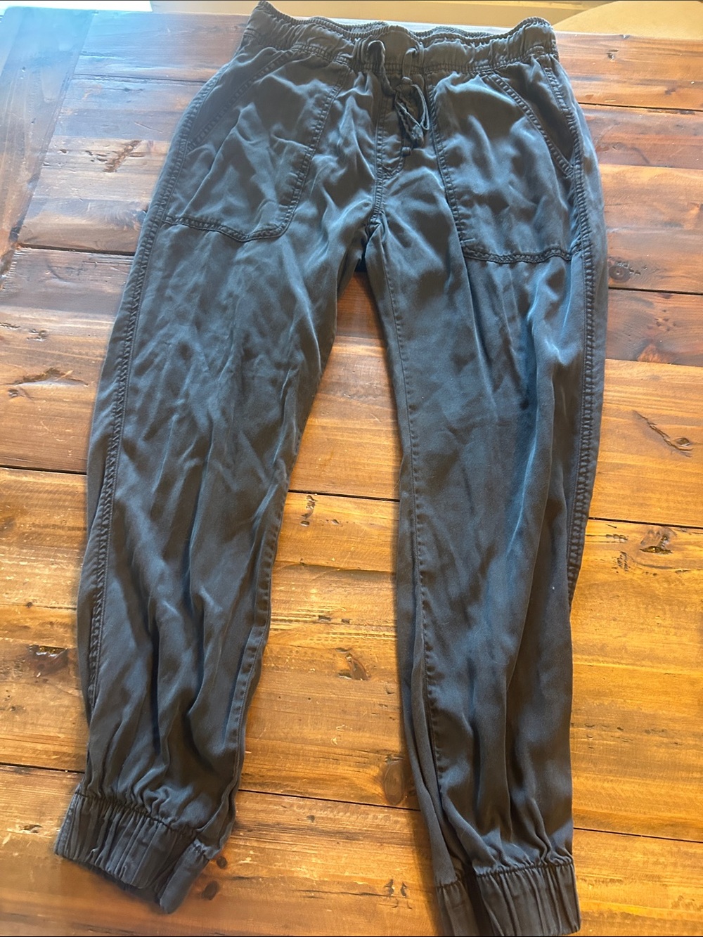 ORVIS Ladies Black Elastic-Waist Jogger Pants with Drawstring